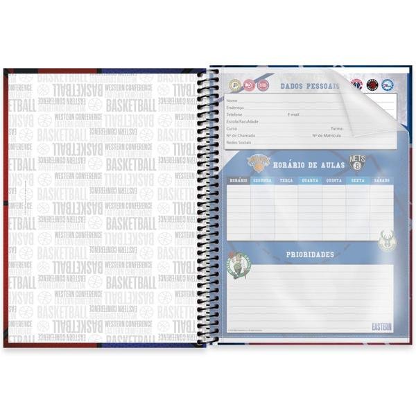 Caderno NBA Pequeno 1/4 80fls - Spiral