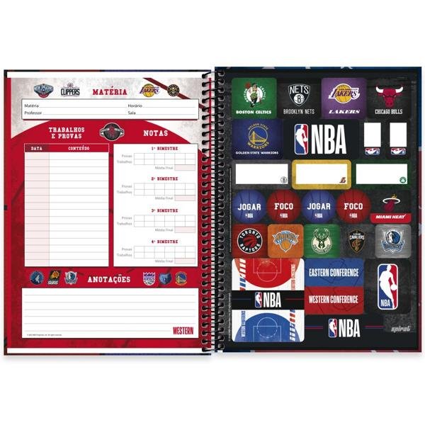 Caderno NBA Pequeno 1/4 80fls - Spiral