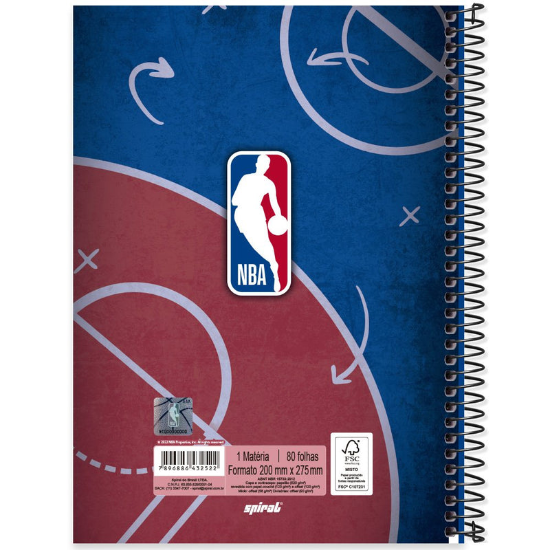 Caderno NBA Pequeno 1/4 80fls - Spiral