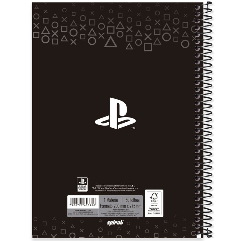 Caderno Playstation 80 Fls Capa 02 - Spiral