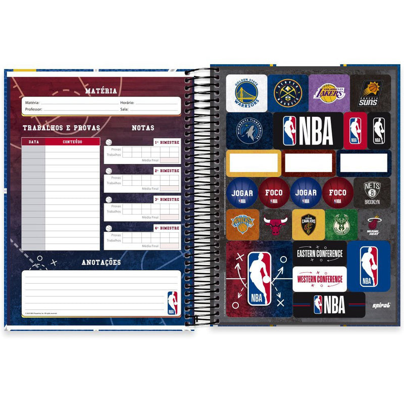 Caderno Espiral Golden State Warriors 160fls Spiral