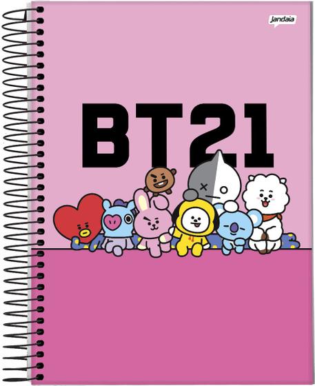 Caderno Bts Bt21 Espiral KPop CD 96fls - Jandaia