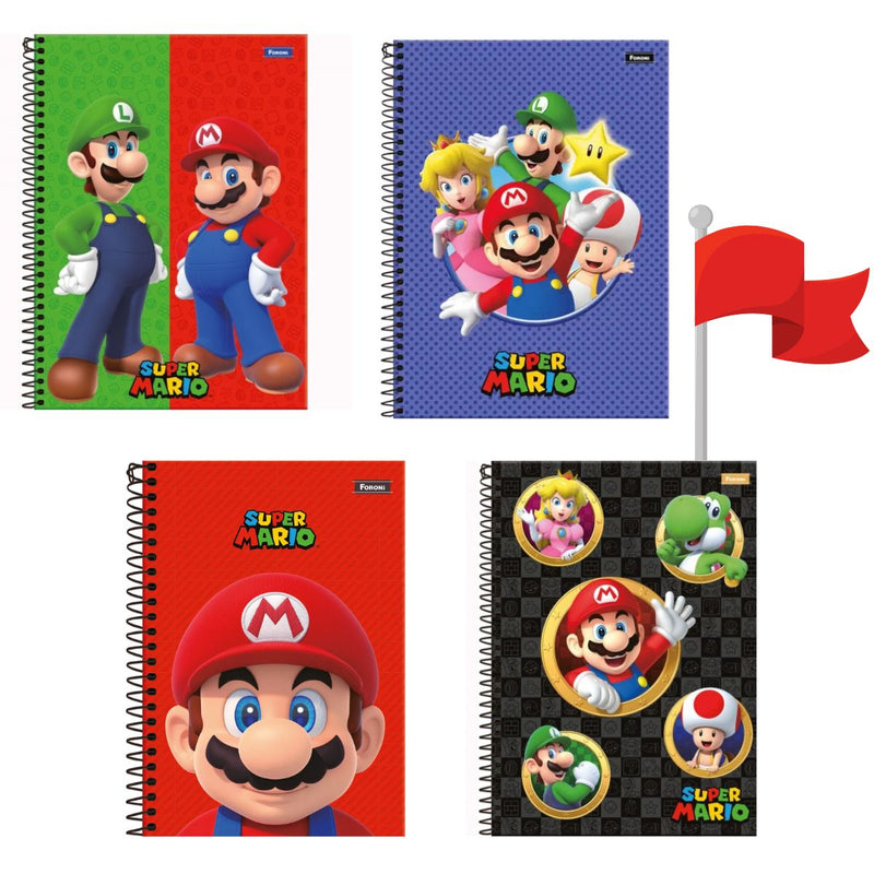 Caderno Super Mario 160fls Nintendo 33.9505-5 SORTIDO - Foroni