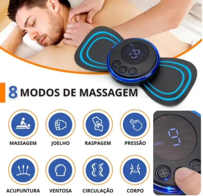 Kit 3 Massageador Eletrico EMS Portatil Alivia Dor Tensão