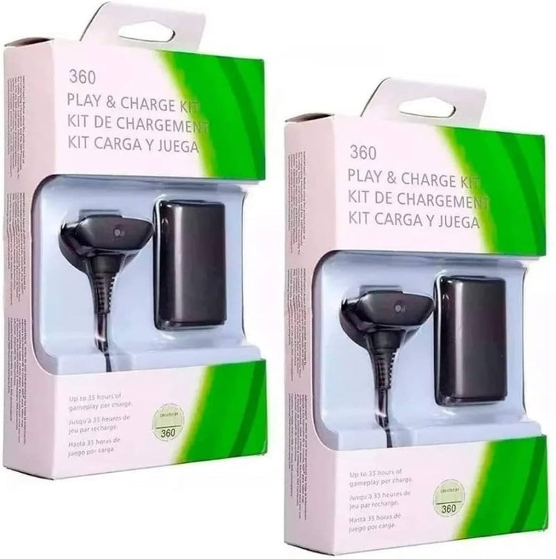 Kit 2 Carregadores + Baterias P/ Controle Xbox 360 68000mAh