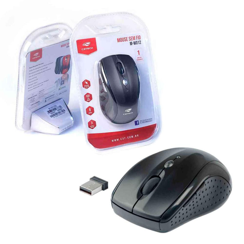 Kit Mouse S/Fio + Mousepad Ergonomico - C3 Tech