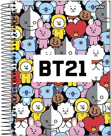 Caderno Bts Bt21 Espiral KPop CD 96fls - Jandaia