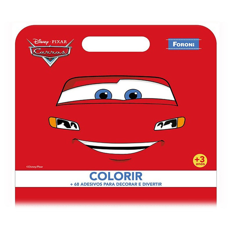 Livro Carros 68 Adesivos/Colorir Maleta Carros Pixar Foroni