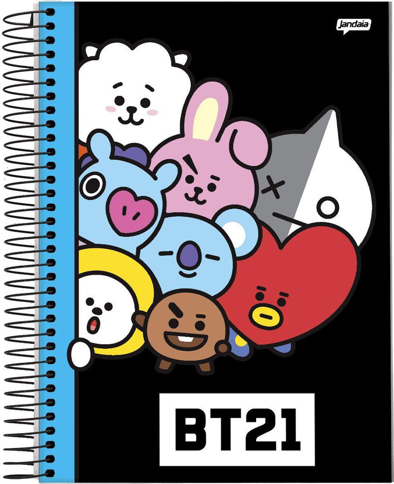 Caderno Bts Bt21 Espiral KPop CD 96fls - Jandaia