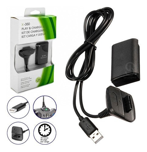 Kit 2 Carregadores + Baterias P/ Controle Xbox 360 68000mAh