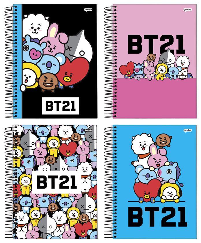 Caderno Bts Bt21 Espiral KPop CD 96fls - Jandaia