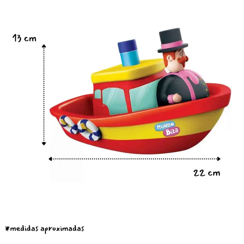 Barco de Borracha Mundo Bita Brinquedo Infantil para Banho Presente