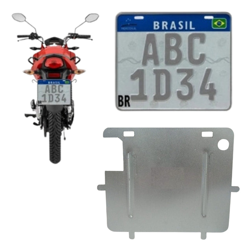 Suporte Protetor De Placa Aço Padrão Novo - Mercosul