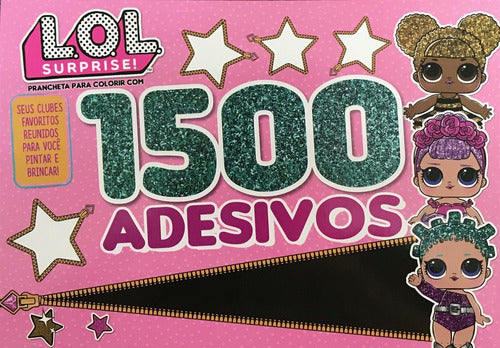 Livro Lol Surprise Prancheta para Colorir com 1500 Adesivos