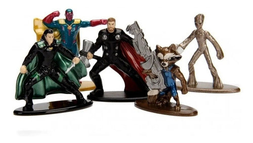 Kit 5 Bonecos Vingadores Marvel Disney Guerra Infinita Jada