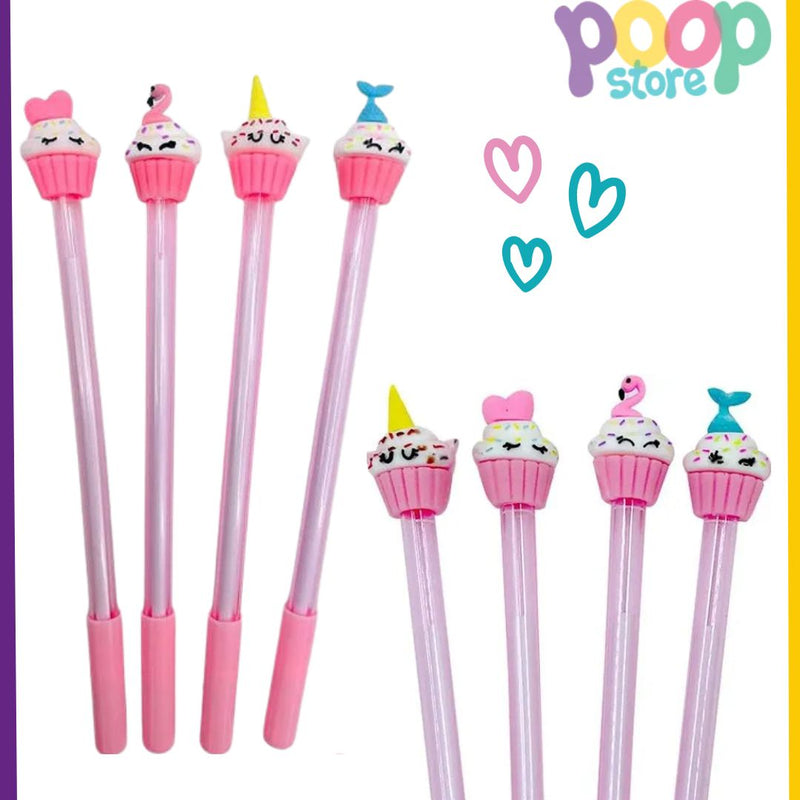 Caneta Gel Ultra Fina Cupcake Sortida - Poop Store