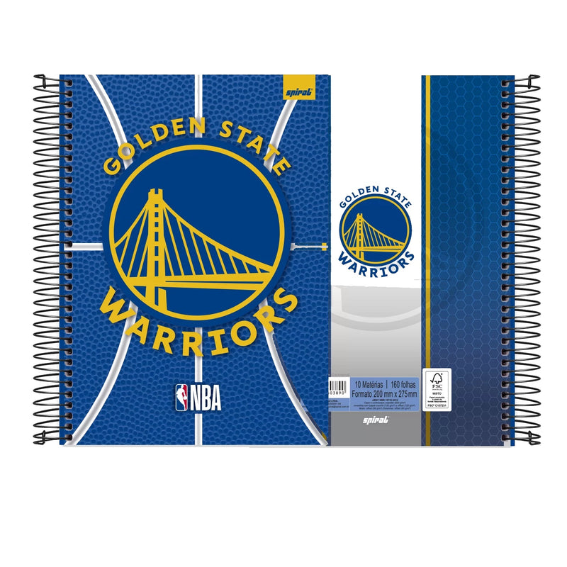 Caderno Espiral Golden State Warriors 160fls Spiral