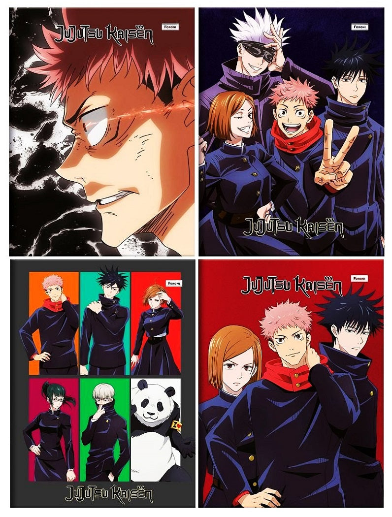 Kit 2 Caderno Jujutsu Kaisen Brochurão Universitario 80Fls Capa Dura - Foroni