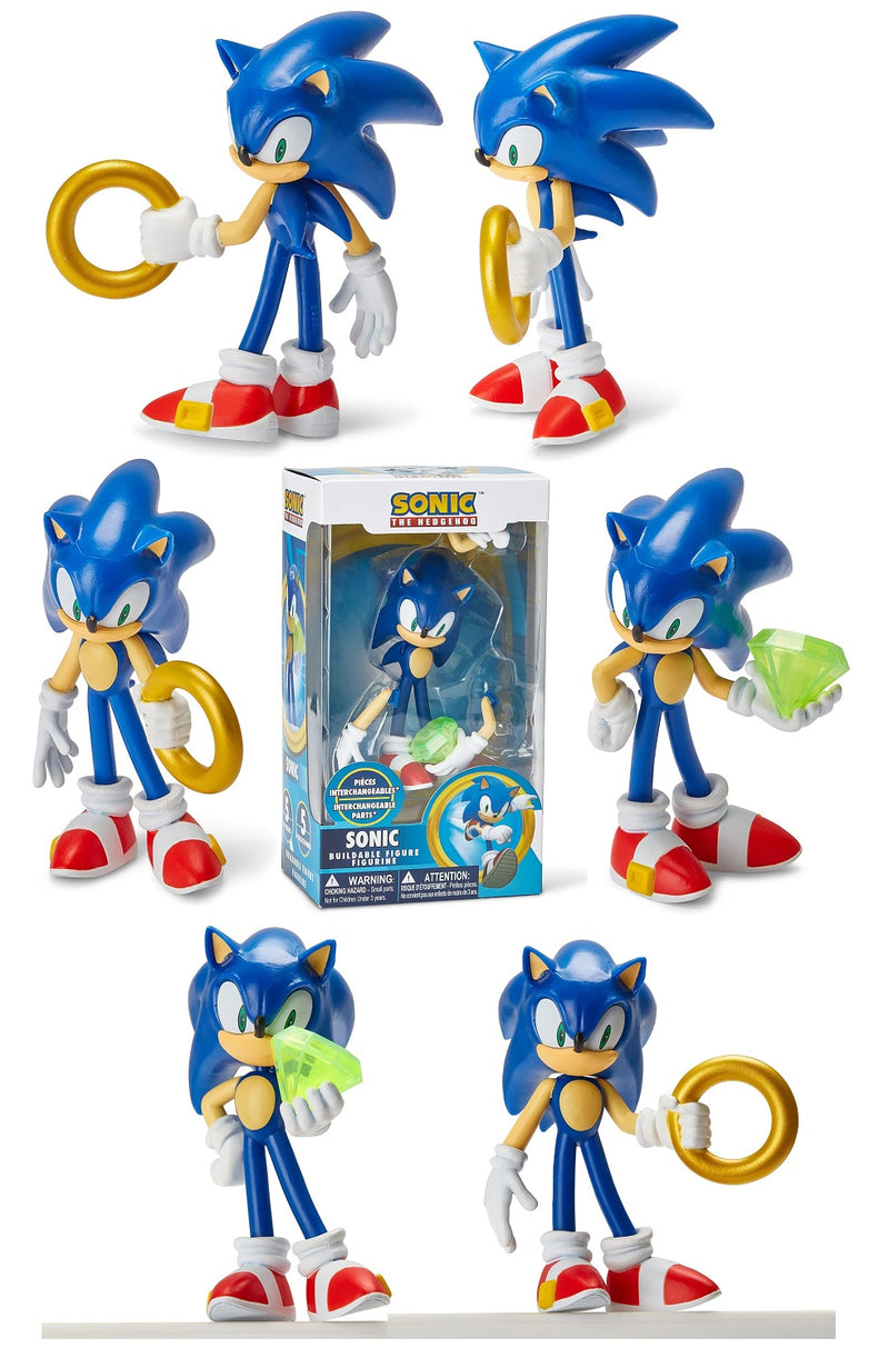 Kit Sonic: Boneco Sonic + Chaveiro + Mini Figura - DC Toys