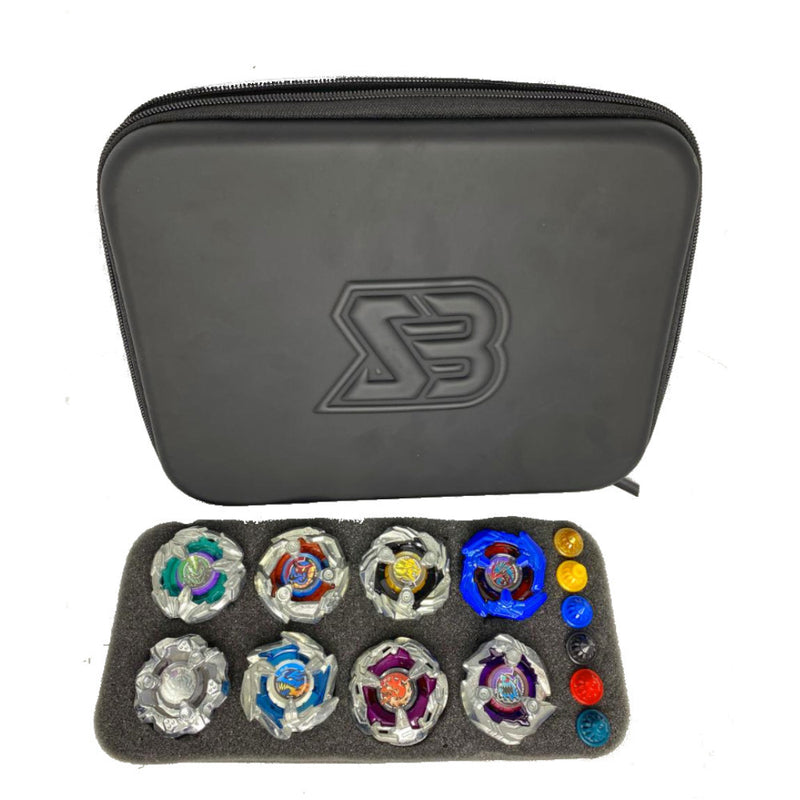 Maleta 8  Beyblades X + Super Lançador Dupla Rotação