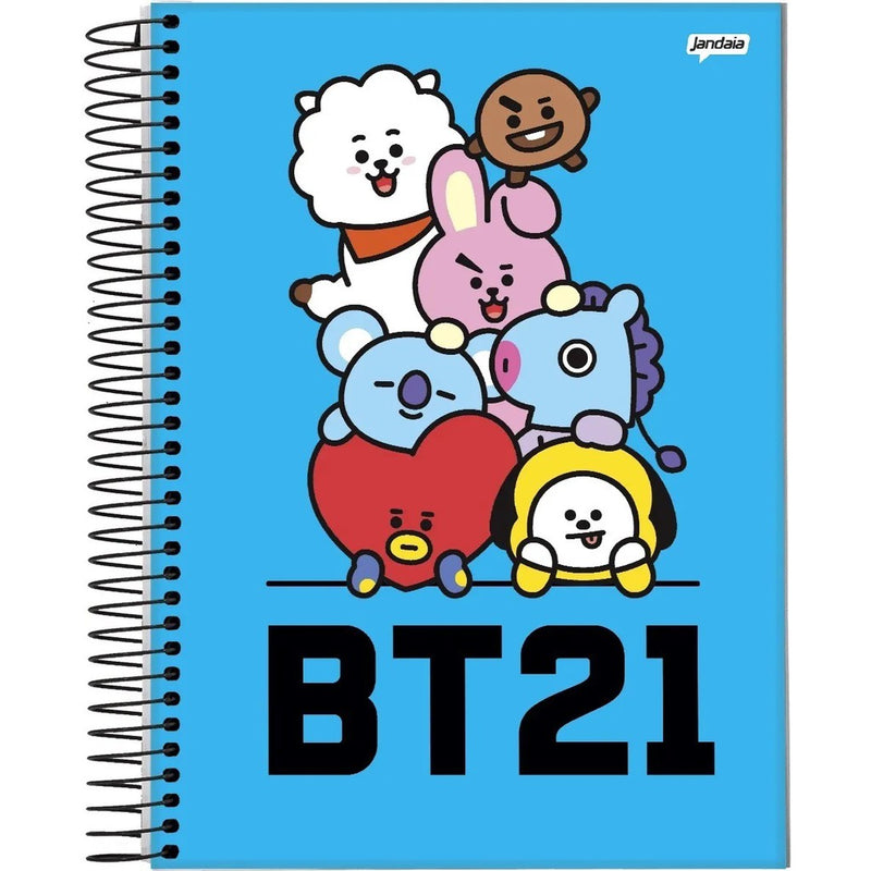 Caderno Bts Bt21 Espiral KPop CD 96fls - Jandaia