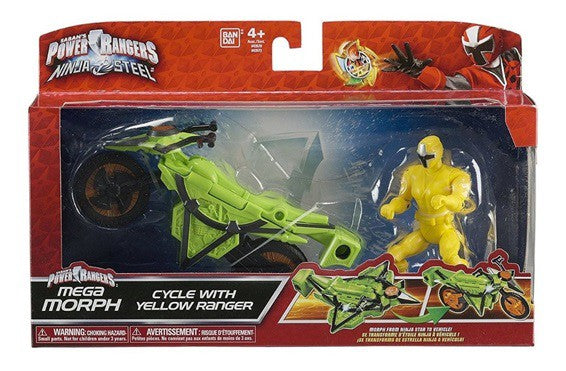 Power Rangers Yellow Ninja Steel + Motorbike Morpher Figure