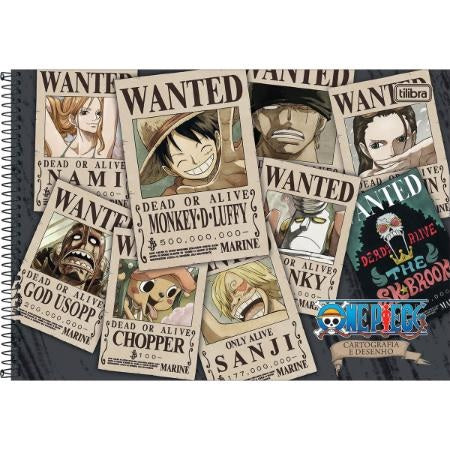 Caderno Espiral Cartografia Desenho One Piece 80Fls Tilibra