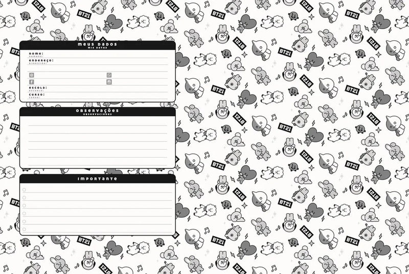 Caderno Bts Bt21 Brochurão Grande KPop CD 80fls - Jandaia