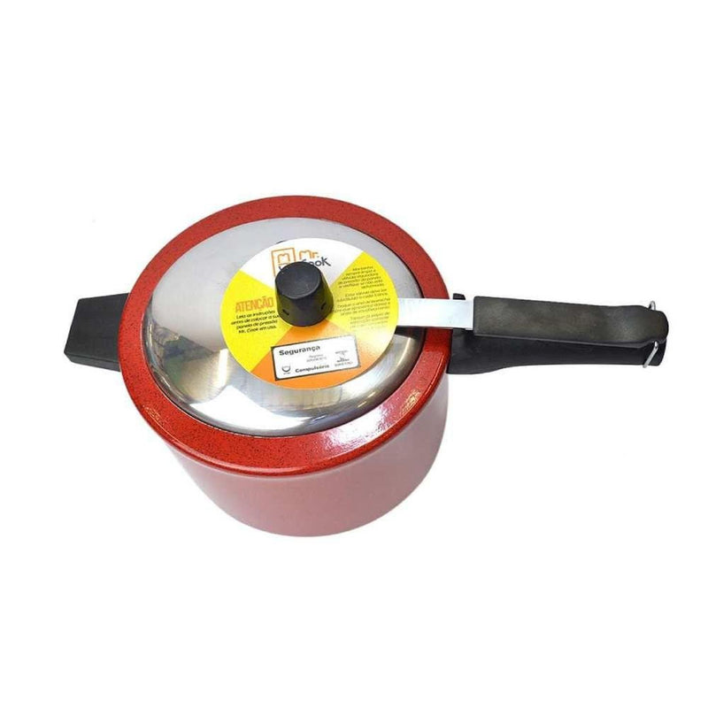 Panela de Pressão Mr Cook 4,5 L Alumínio Polido - Vermelho