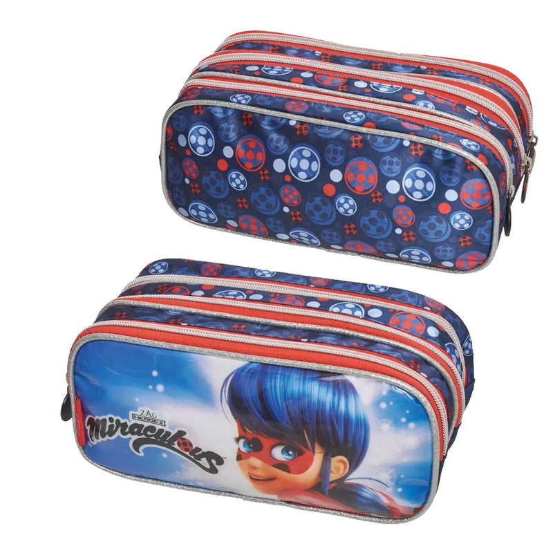 Estojo Triplo Escolar Miraculous Ladybug Japhir - Pacific