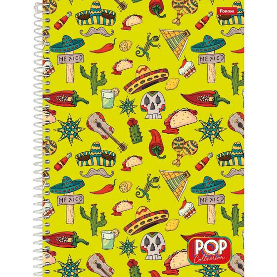 Caderno Espiral Pop Collection Mexico 96Fls - Foroni