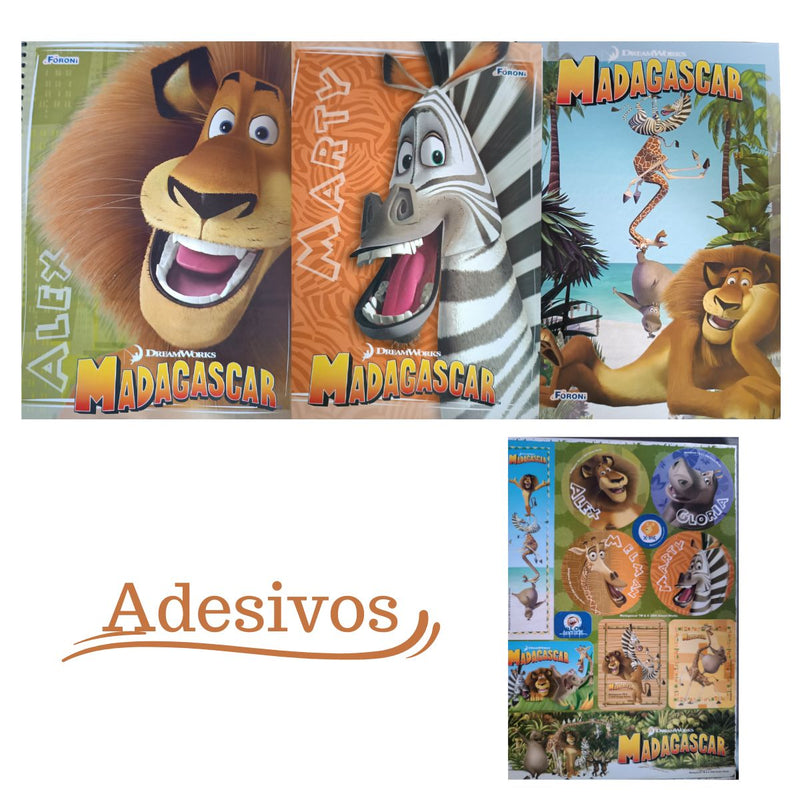 Caderno Espiral Madagascar 96 Fls 4791 - Foroni