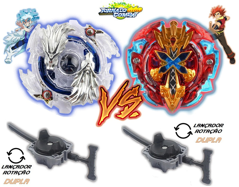 Kit 2 Beyblade Burst Luinor Vs Xcalius + 2 Lançadores Beyblade Burst