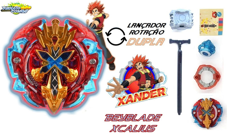 Kit 2 Beyblade Burst Luinor Vs Xcalius + 2 Lançadores Beyblade Burst