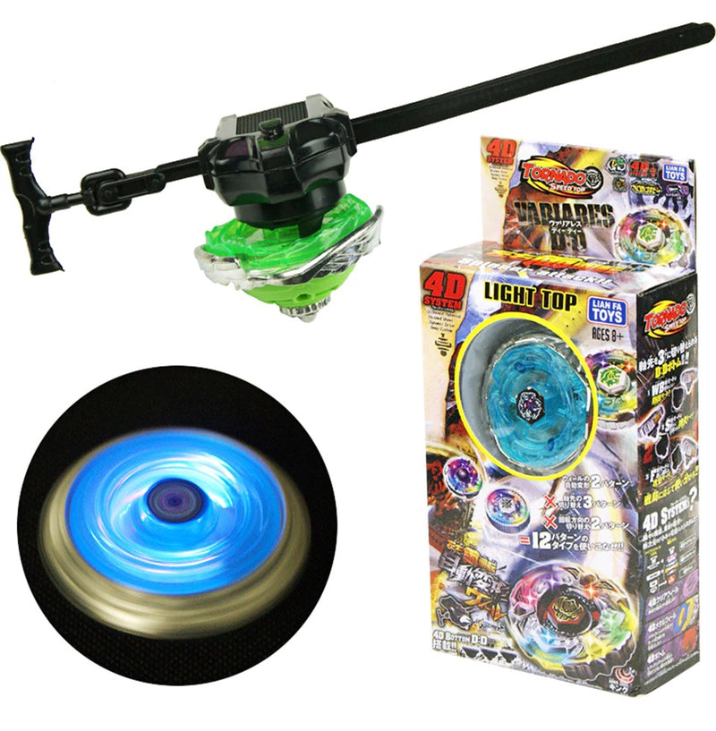 Kit 5 Metal Beyblade W/Led Speed ​​Light + 5 Launchers
