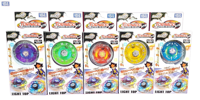 Kit 5 Metal Beyblade W/Led Speed ​​Light + 5 Launchers