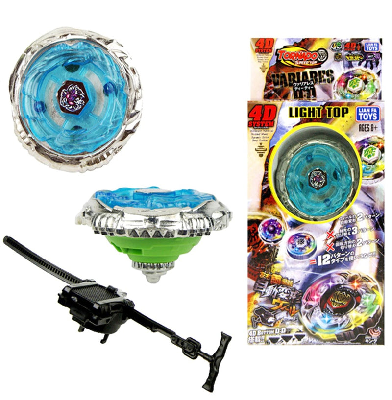 Kit 5 Metal Beyblade W/Led Speed ​​Light + 5 Launchers