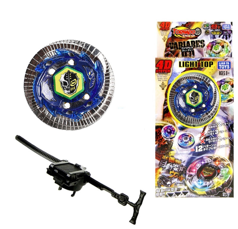 Kit 5 Metal Beyblade W/Led Speed ​​Light + 5 Launchers