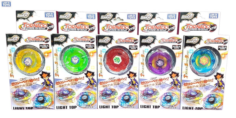 Kit 5 Metal Beyblade W/Led Speed ​​Light + 5 Launchers