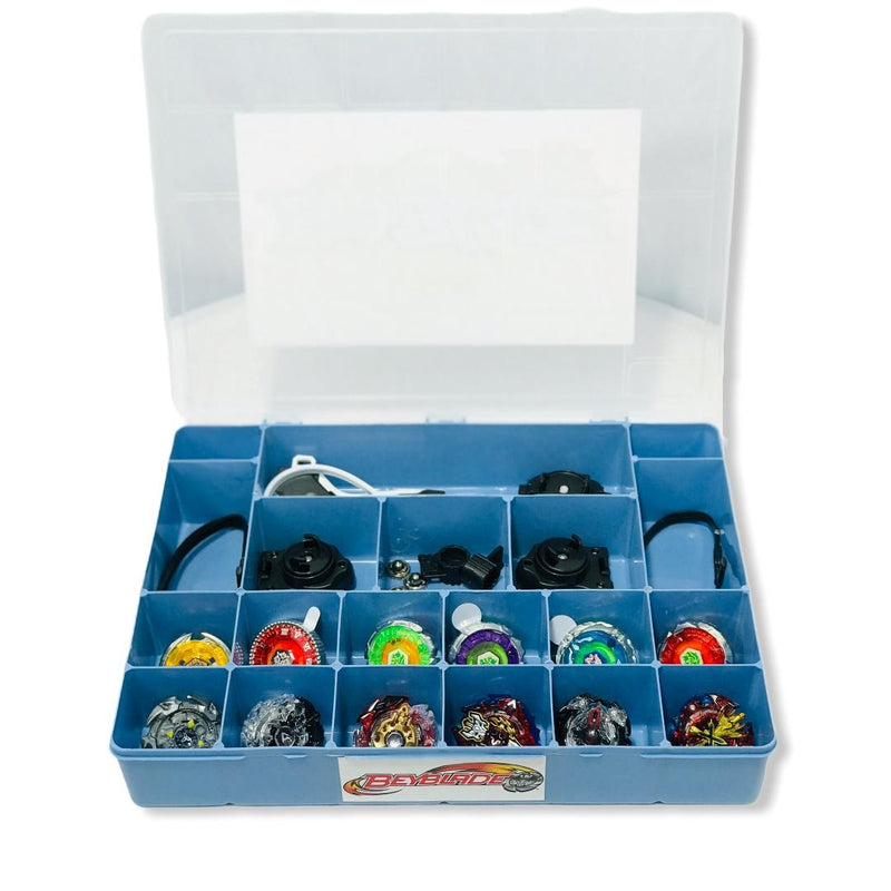 Kit 8 Beyblade Burst + 8 Lançadores + 3 Grip + Maleta Beyblade