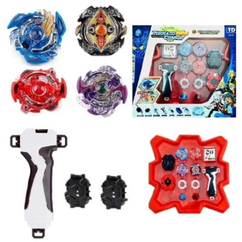 Beyblade Arena Storm Gyro + 4 BeyBlade + 2 Lançadores
