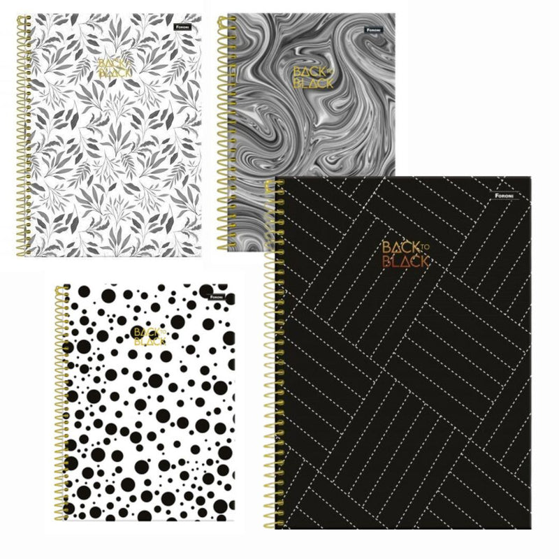 Caderno Black To Black 80 Folhas Sortido - Foroni