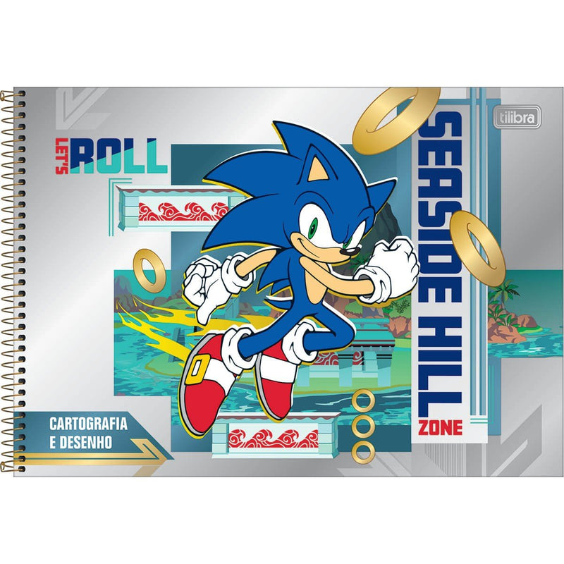 Caderno de Desenho Cartografia Sonic 80fls - Tilibra