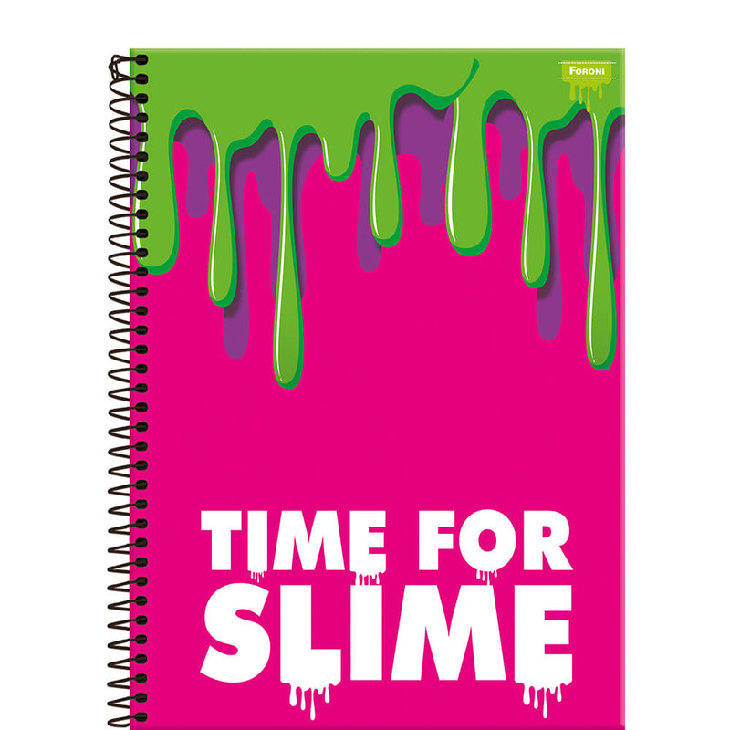 Ki 2 Caderno Espiral Slime Nick 96 Folhas Slime Foroni