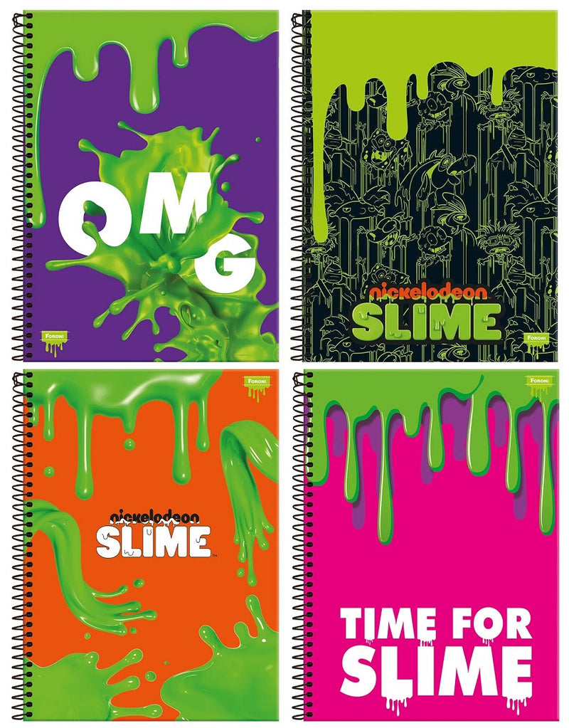 Ki 2 Caderno Espiral Slime Nick 96 Folhas Slime Foroni