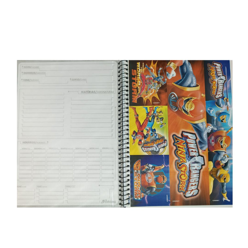 Caderno Power Rangers Ninja Storm 96Fls Espiral - Foroni