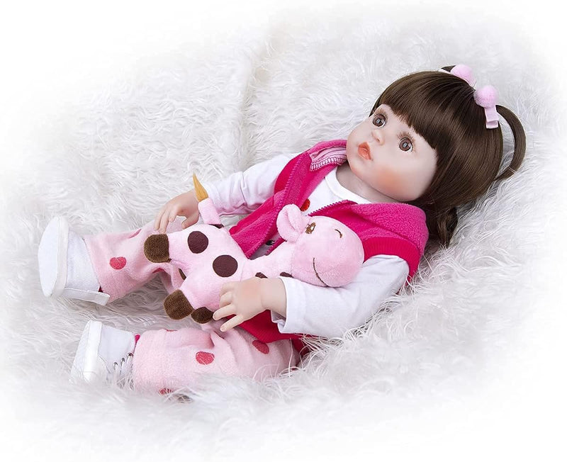 Boneca Bebe Reborn Girafinha Menina 48cm Corpo Silicone